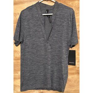 NWT LULULEMON Metal Vent Surge SS Half Zip Men's Size M Black $84